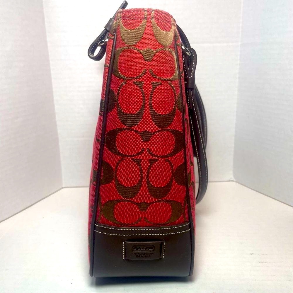 Coach Signature series tapestry and leather handbag PRICE..IS..VERY…FIRM! - Picture 4 of 16